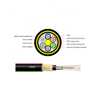 АДСС волоконно-оптический кабель однорежимный одно / двойной оболочки необязательно для наружного использования
