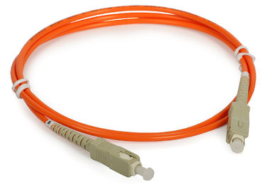 Испытание гибкого провода оптического волокна Aqua SC UPC померанцовое, гибкий провод LAN