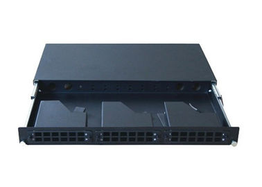1U 19' установленный шкафом пульт временных соединительных кабелей волокна держателя шкафа для кассет 3pcs MPO
