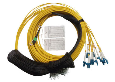 Заплата плоского/круглого оптического волокна MPO/MTP привязывает для кабеля волокна тесемки 12core