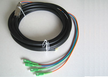 4cores делают отрезок провода водостотьким с разъемами SC UPC, кабель с черной пропиткой оптического волокна