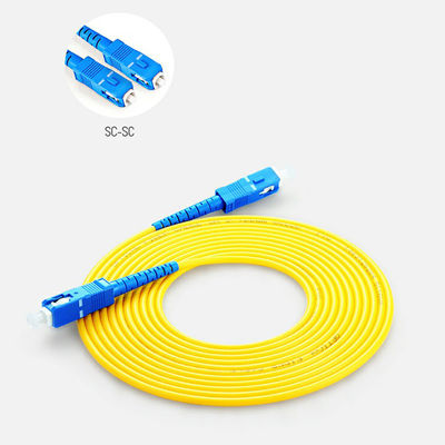 Желтый Sc Lc UPC APC Sm 1m 5m 10m гибкого провода оптического волокна LSZH 15m