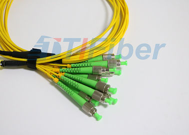 Ядр МПО желтого цвета 12 к кабелям заплаты оптического волокна ФК для сети телекоммуникаций