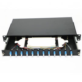 Коробка двухшпиндельного оптического волокна держателя шкафа порта 12 терминальная структура стандарта 19 дюймов