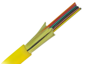 волокна распределения желтой куртки 12core кабель крытого оптически с кабелем 0.9mm