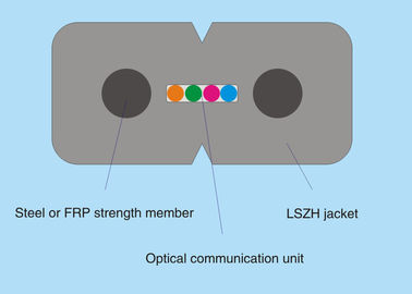 Кабель оптического волокна падения одиночного режима FTTH с членом прочности стального провода/FRP