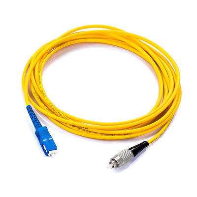 Желтый Sc Lc UPC APC Sm 1m 5m 10m гибкого провода оптического волокна LSZH 15m